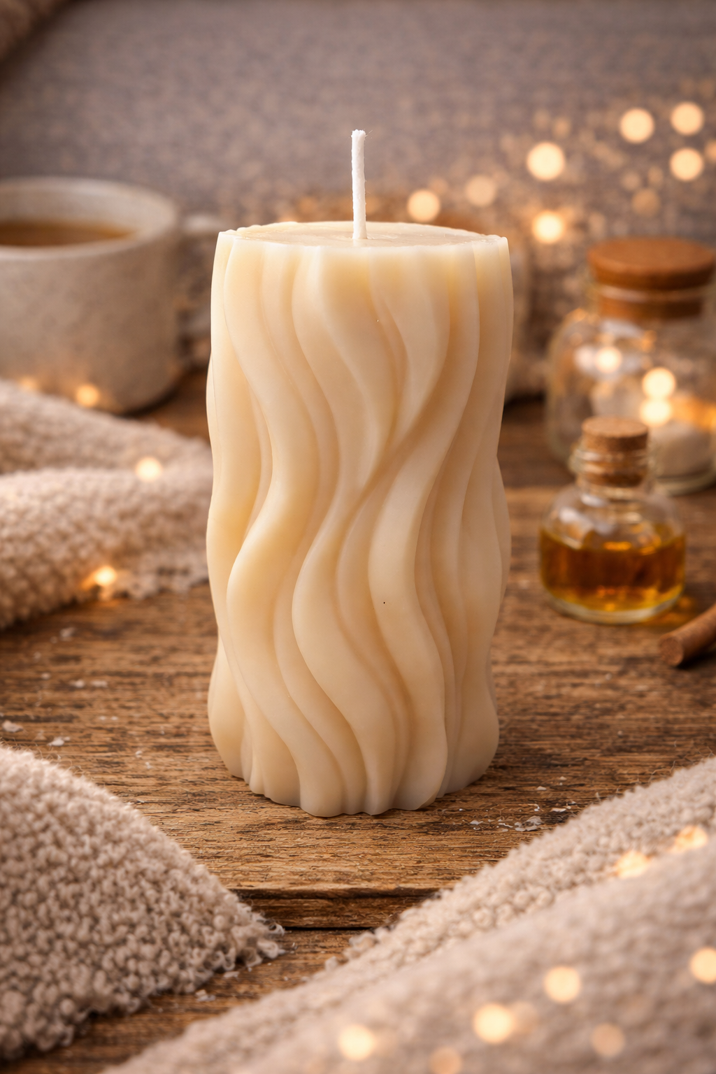 Bougie Scupltural « Vaguaé »